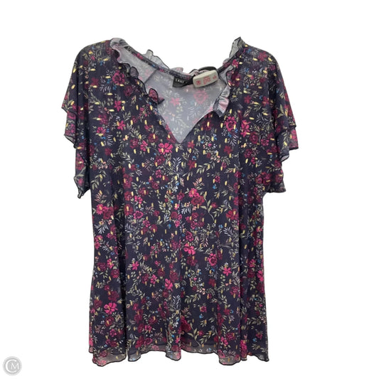 Top Short Sleeve By Lane Bryant In Floral Print, Size: Xl