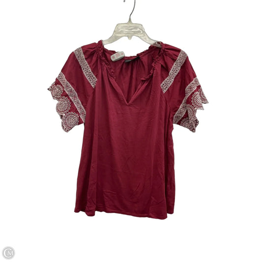 Top Short Sleeve By Lane Bryant In Maroon, Size: Xl