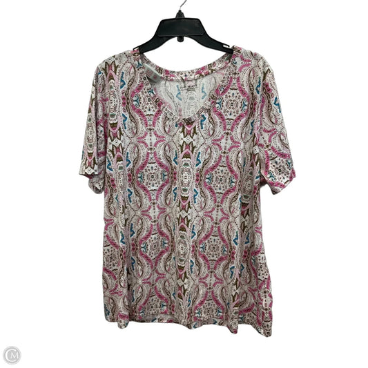 Top Short Sleeve Basic By Lane Bryant In Pink, Size: 1x