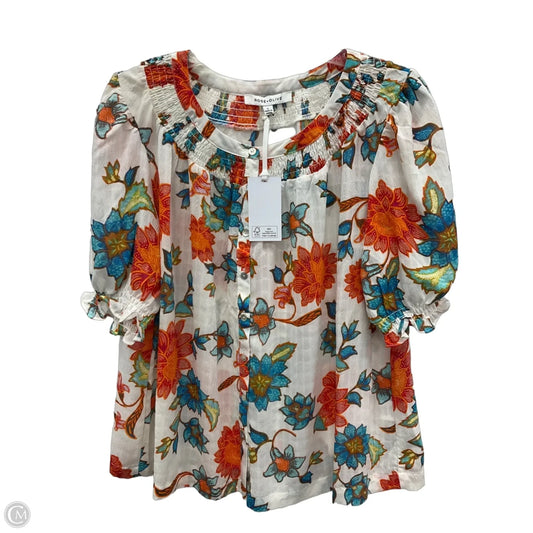 Top Short Sleeve By Rose And Olive In Floral Print, Size: L