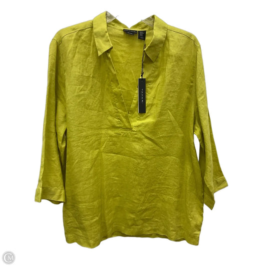 Blouse 3/4 Sleeve By Tahari In Green, Size: Xl