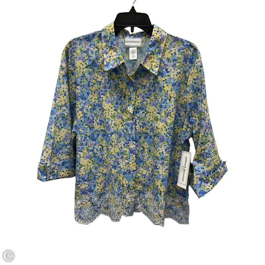Blouse 3/4 Sleeve By Alfred Dunner In Floral Print, Size: Xlp