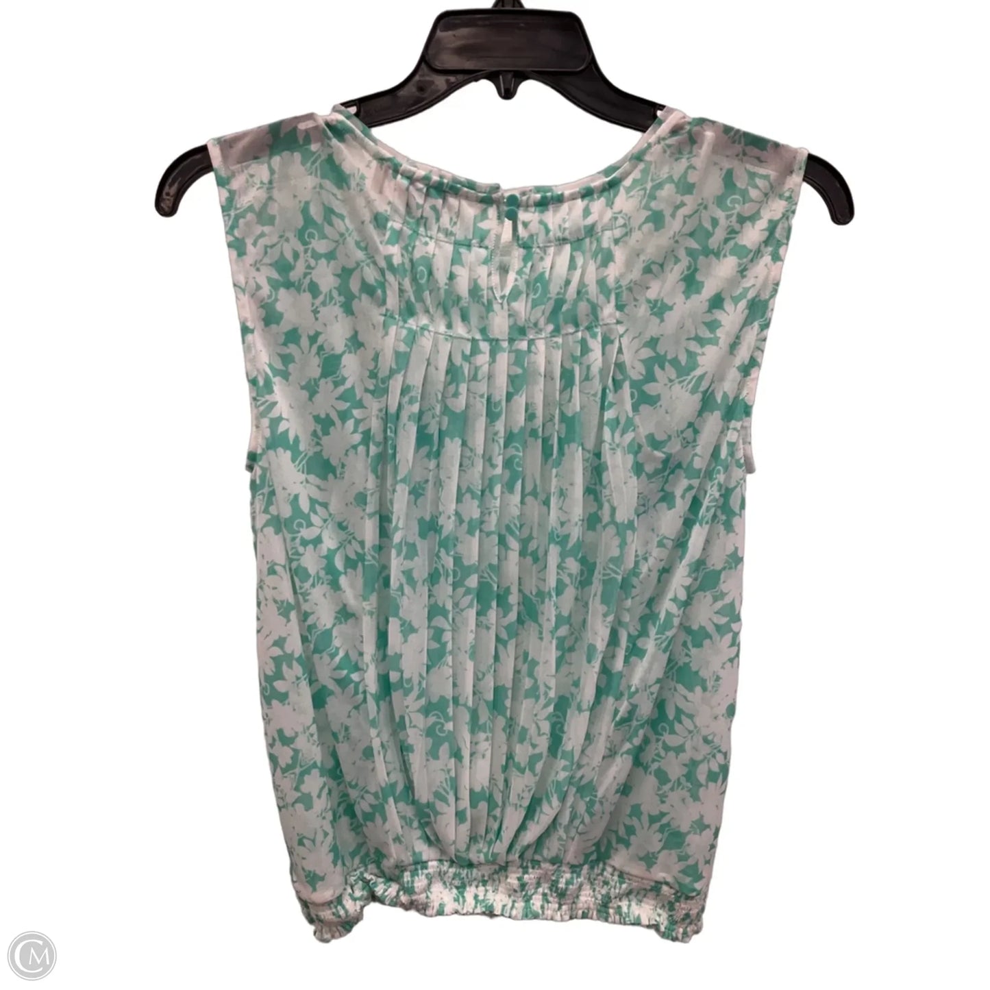 Top Sleeveless By Loft In Green & White, Size: S