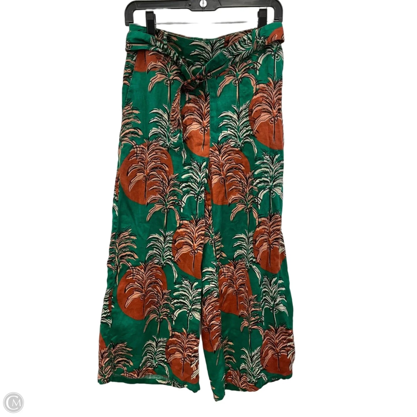 Pants Linen By Nicole Miller In Green, Size: M