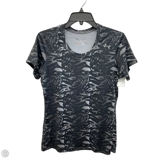 Athletic Top Short Sleeve By Under Armour In Black & Grey, Size: M