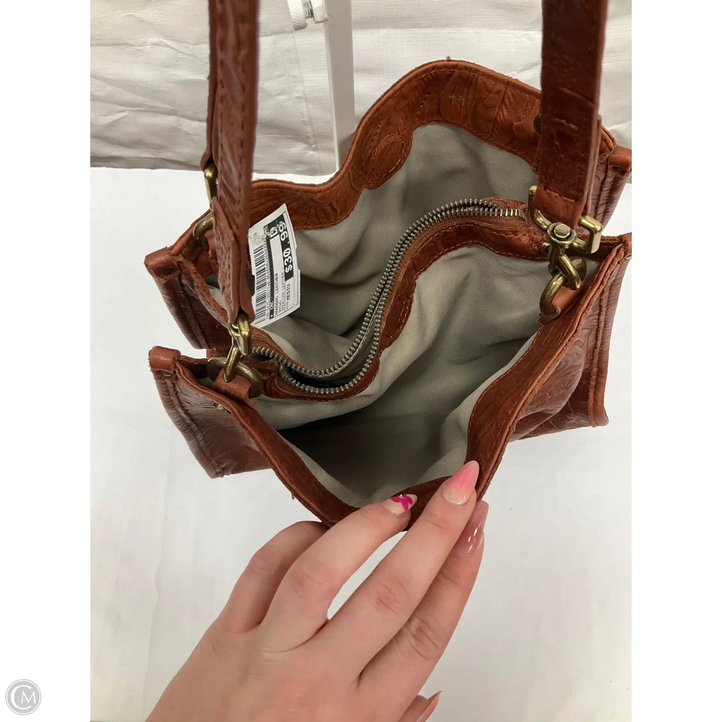 Handbag Leather By Cmc, Size: Medium