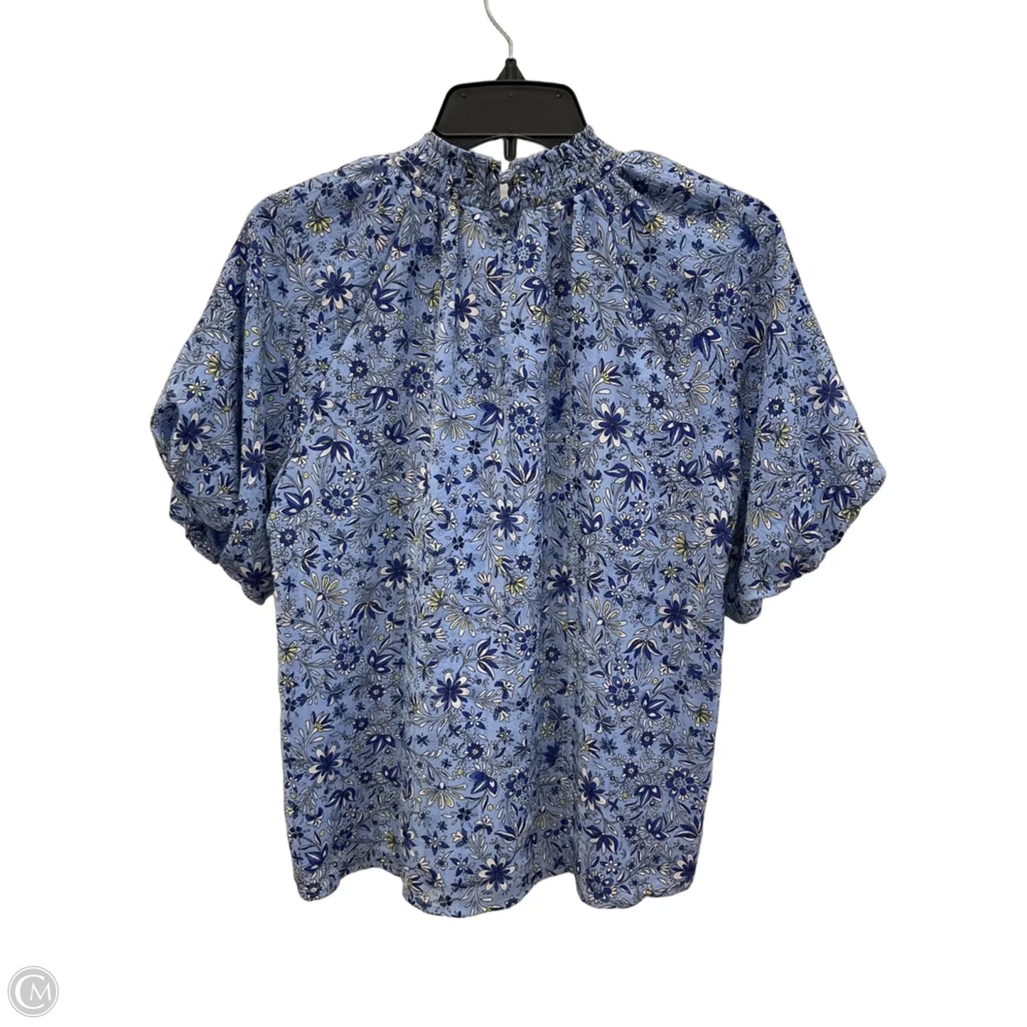 Top Short Sleeve By Loft In Blue & Yellow, Size: S