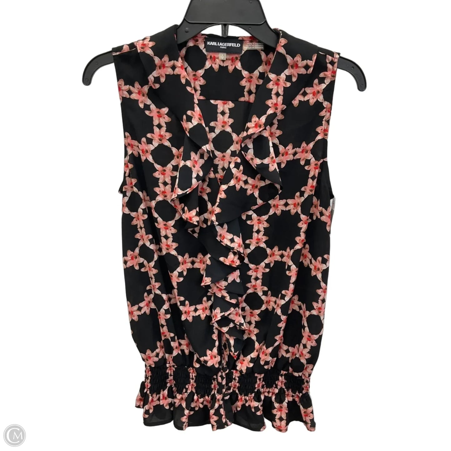 Top Sleeveless Designer By Karl Lagerfeld In Floral Print, Size: S