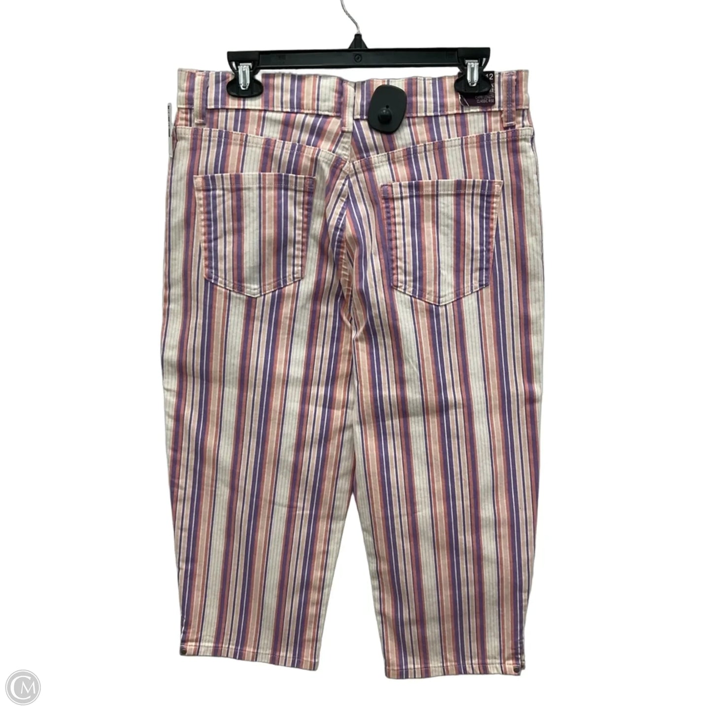 Capris By Gloria Vanderbilt In Striped Pattern, Size: 12