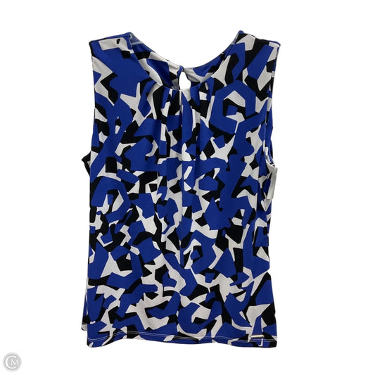 Top Sleeveless By Calvin Klein In Black & Blue, Size: L