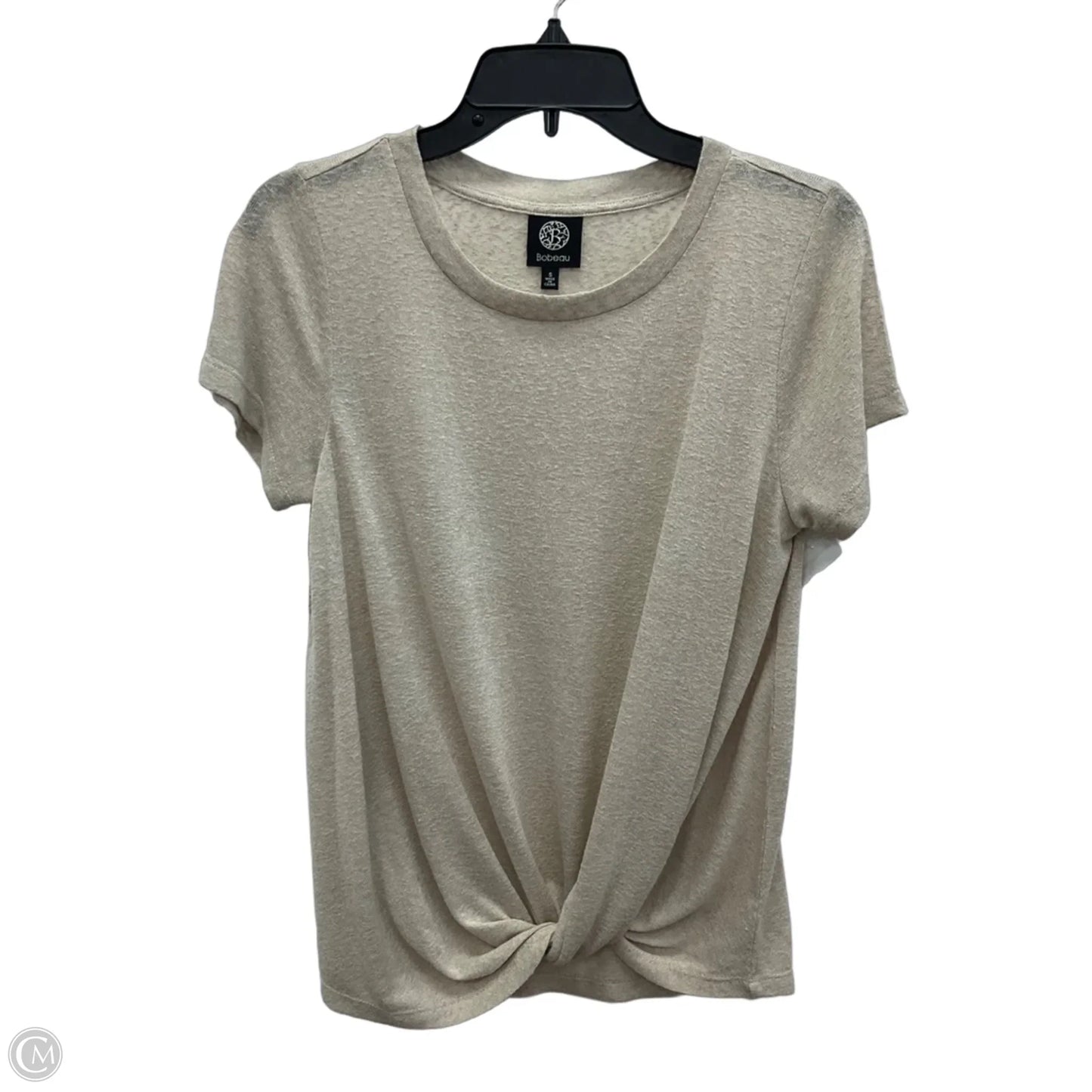 Top Short Sleeve By Bobeau In Tan, Size: S