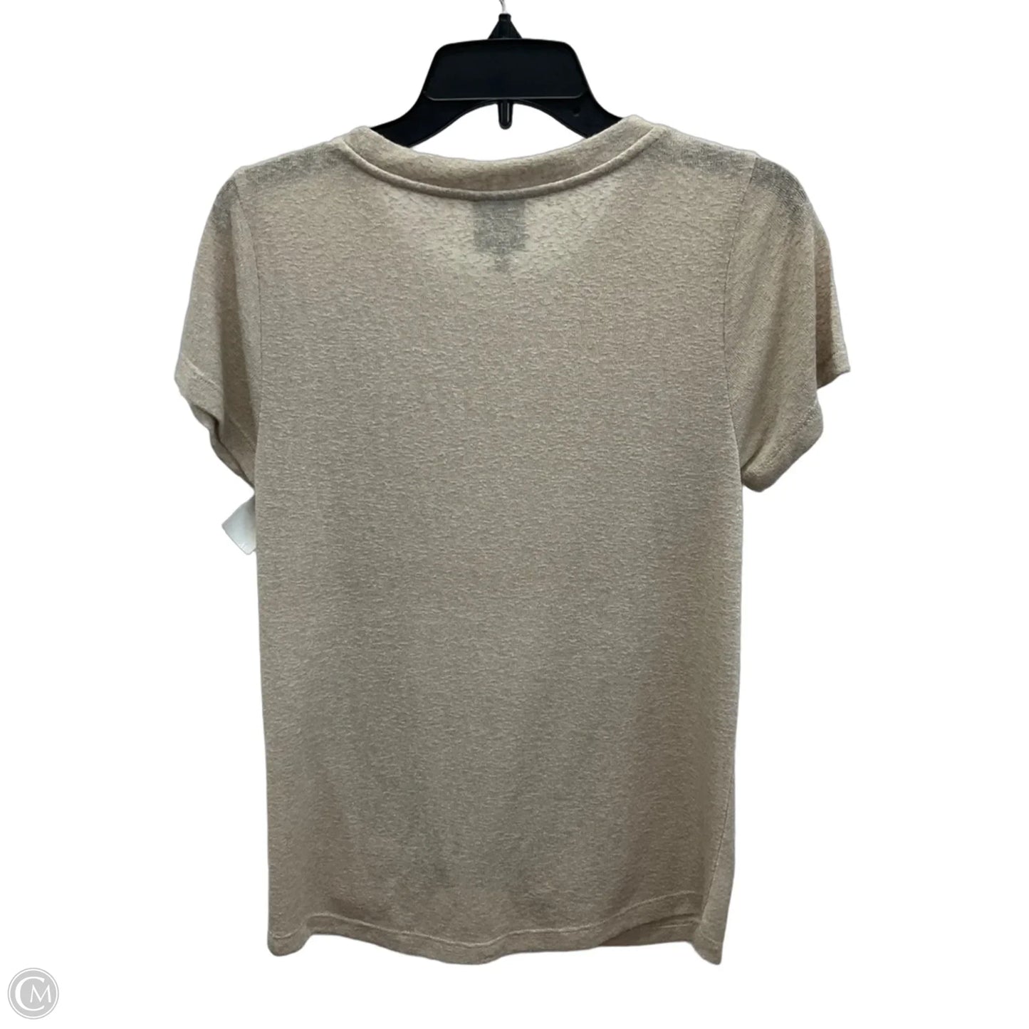 Top Short Sleeve By Bobeau In Tan, Size: S