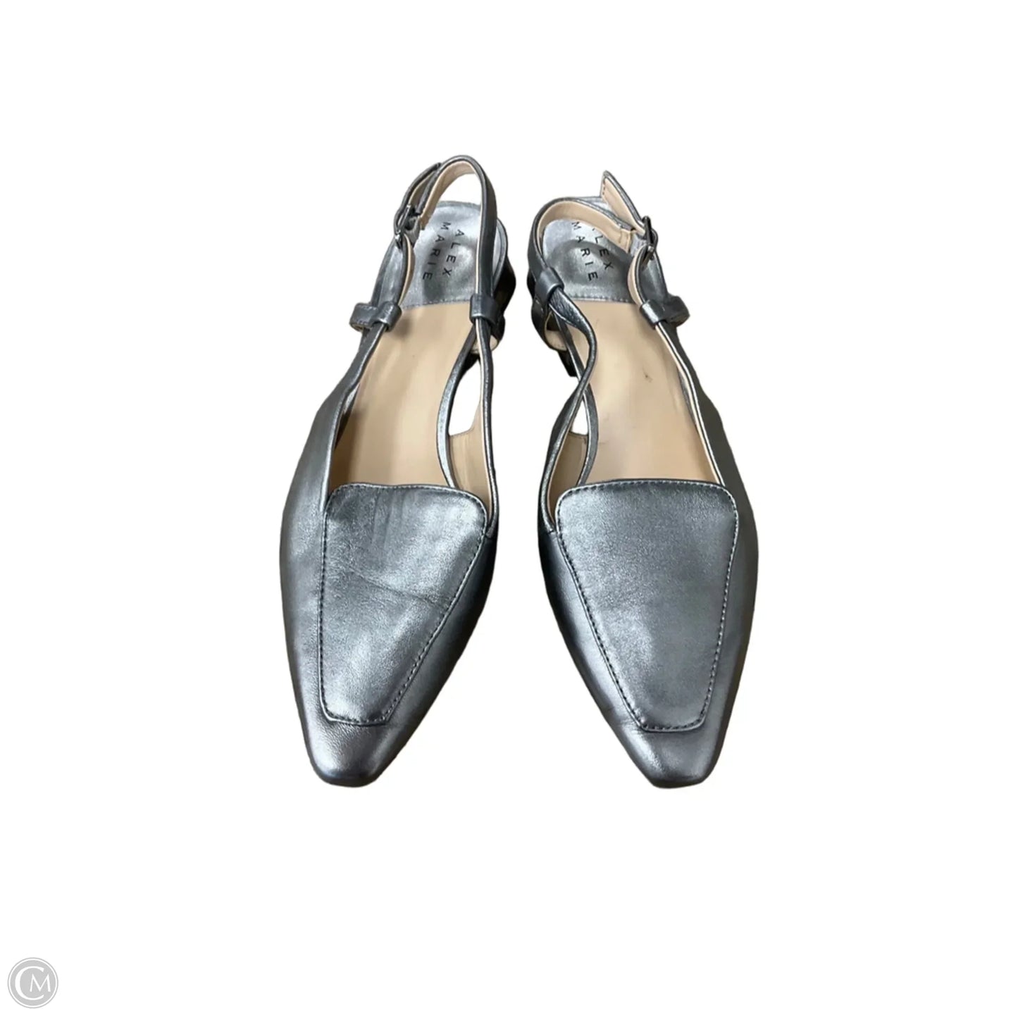 Shoes Heels Kitten By Alex Marie In Silver, Size: 7.5