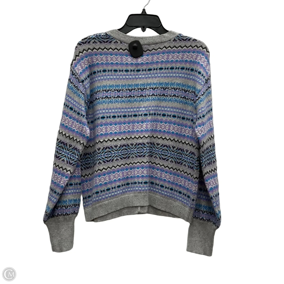 Sweater By Talbots In Grey & Purple, Size: M