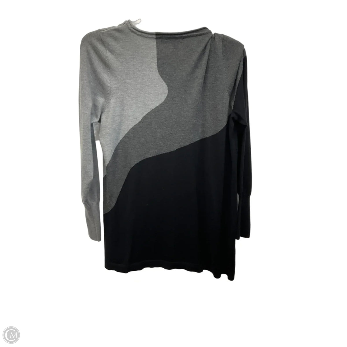 Top Long Sleeve By Chicos In Black & Grey, Size: M