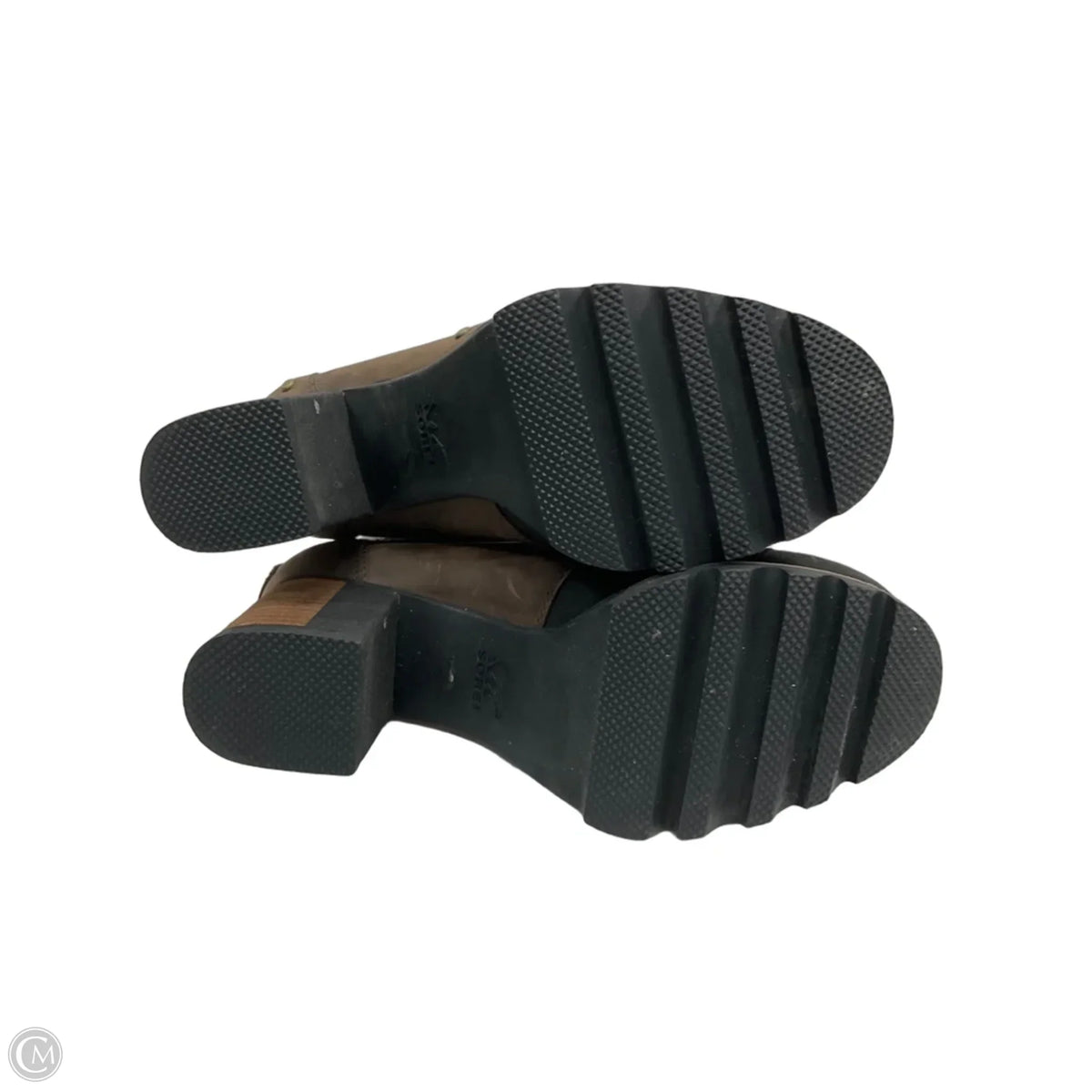Boots Ankle Heels By Sorel In Black & Brown, Size: 6.5