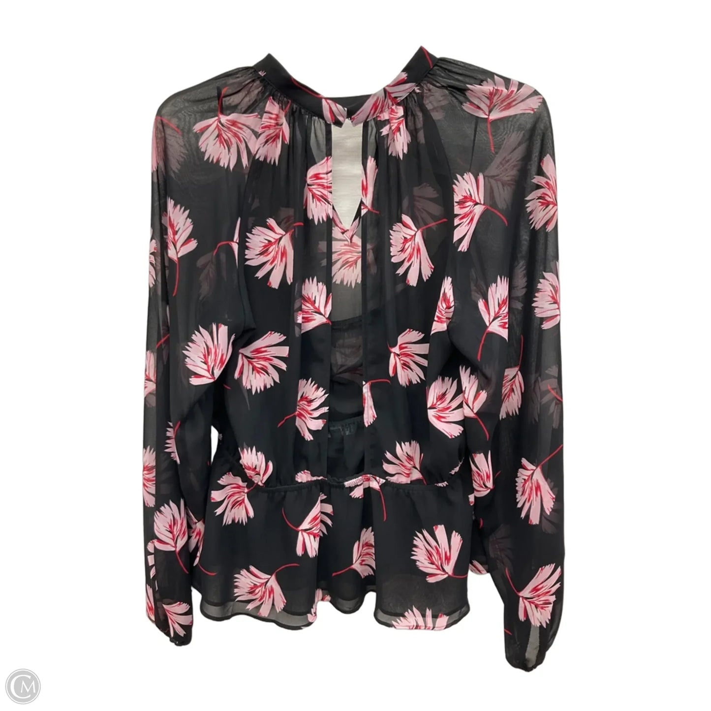 Top Long Sleeve By Express In Floral Print, Size: Xl