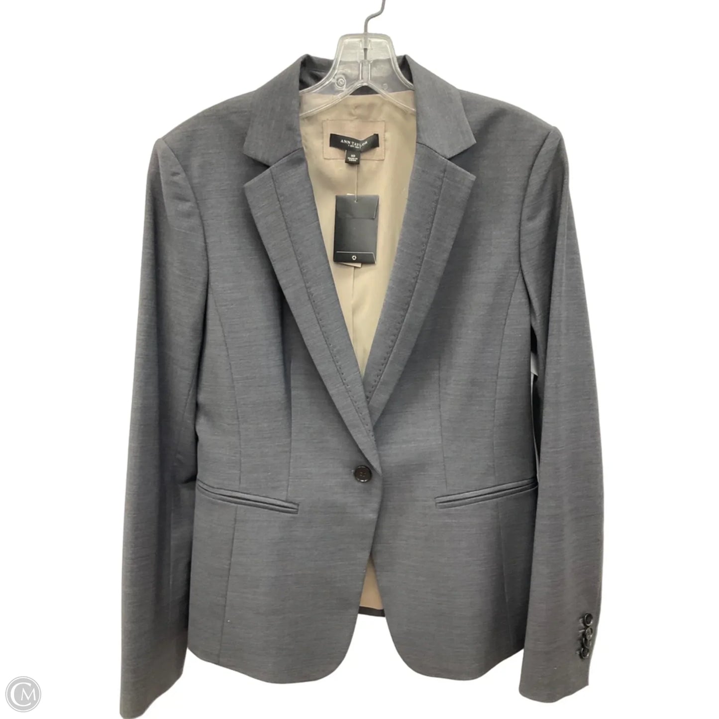 Blazer By Ann Taylor In Grey, Size: M