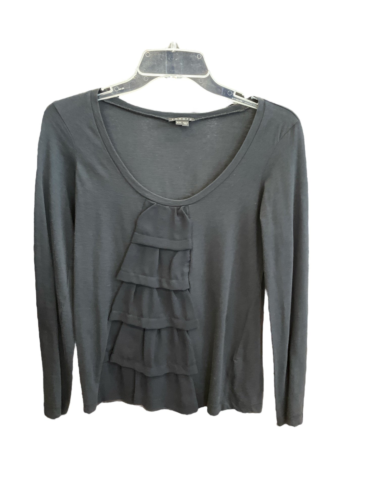 Top Long Sleeve Basic By Theory In Black, Size: S