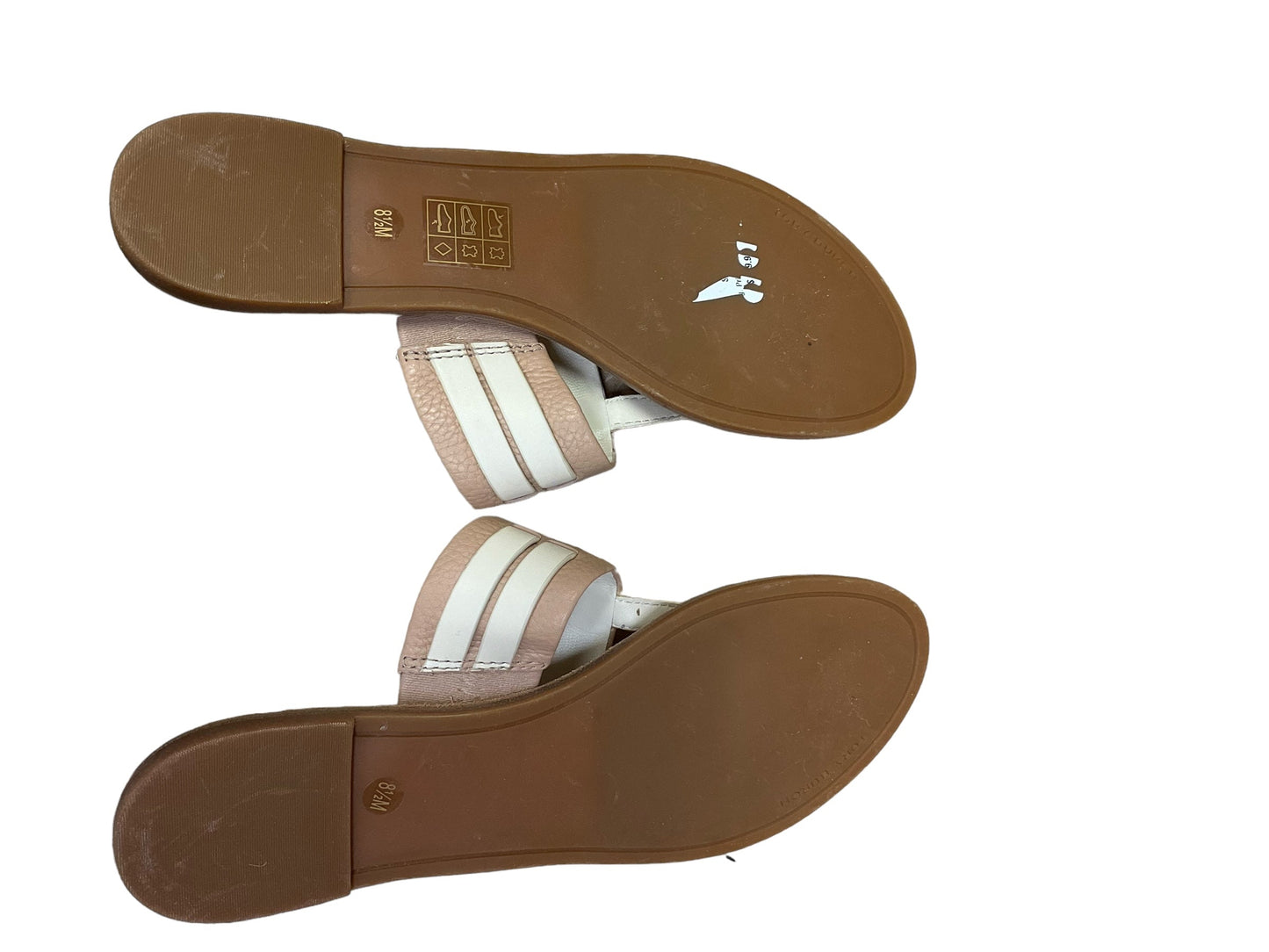 Cream & Tan Sandals Designer Tory Burch, Size 8.5