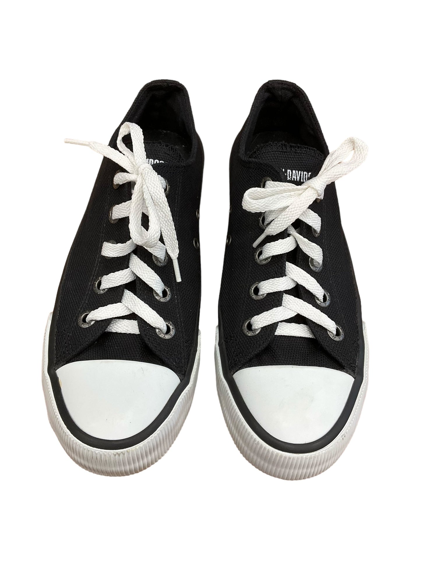 Black & White Shoes Sneakers Harley Davidson, Size 8