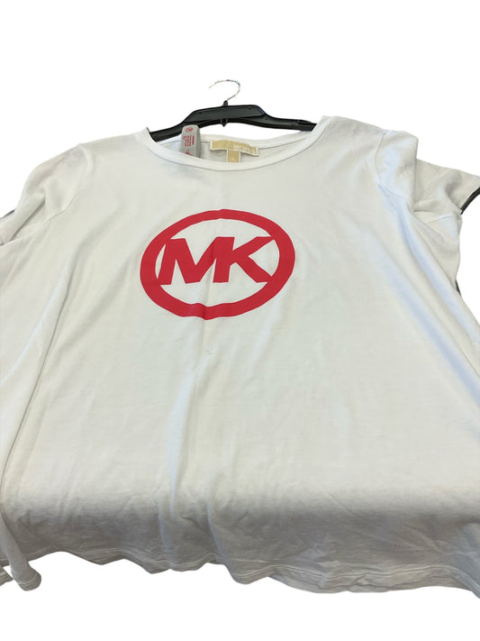 Top Short Sleeve Designer By Michael By Michael Kors In White, Size: Xl