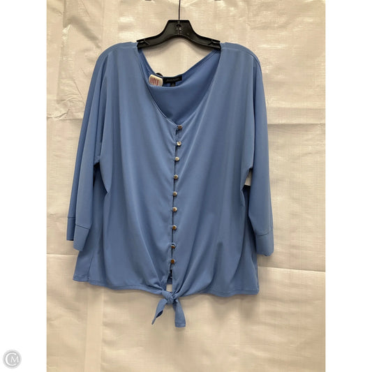 Top 3/4 Sleeve By Notations In Blue, Size: Xl