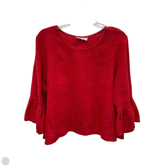 Top Long Sleeve By Bryn Walker In Red, Size: M
