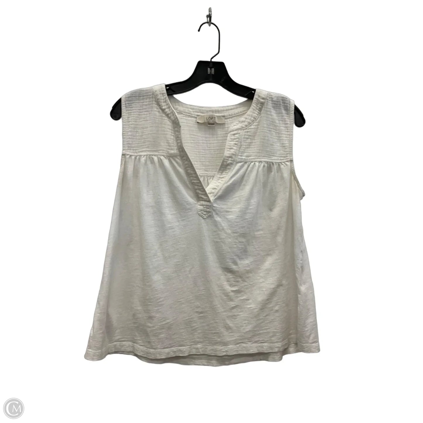 Top Sleeveless By Loft In White, Size: M