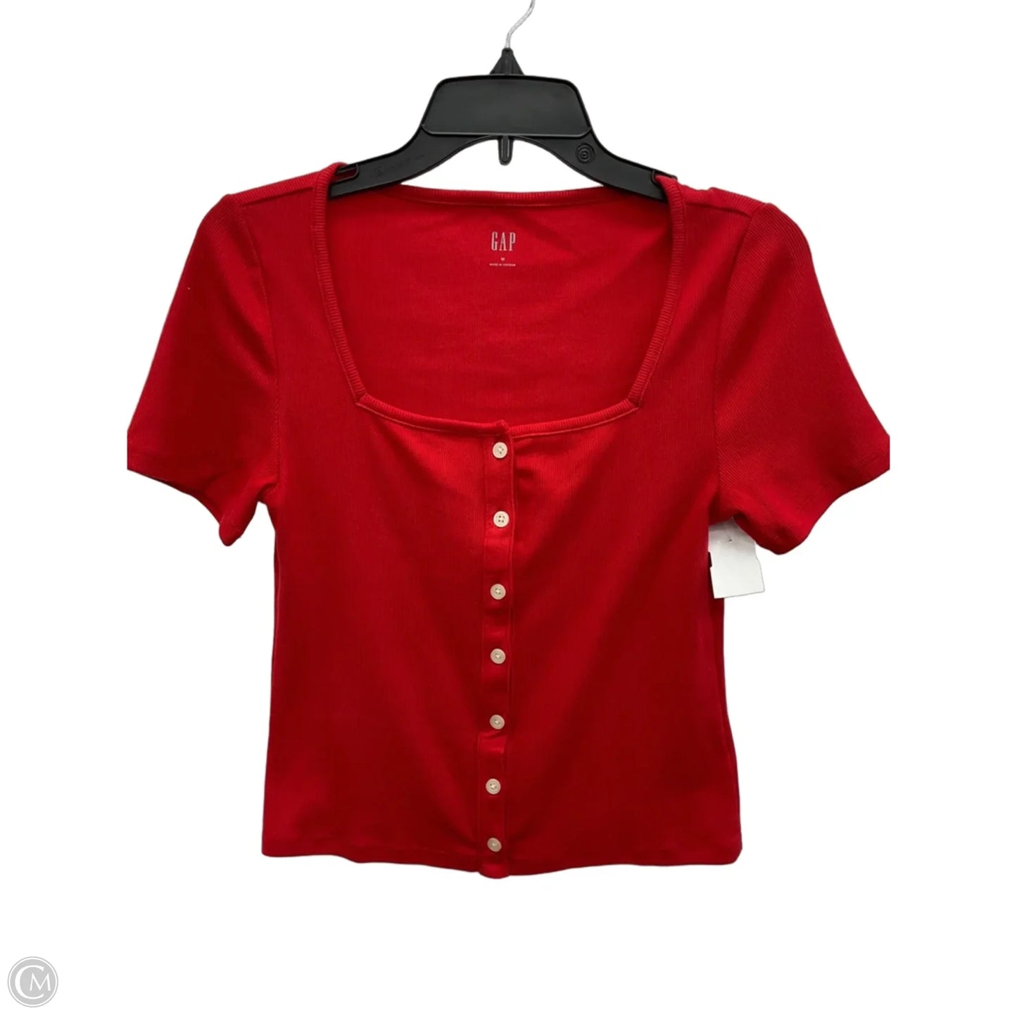 Top Short Sleeve By Gap In Red, Size: M