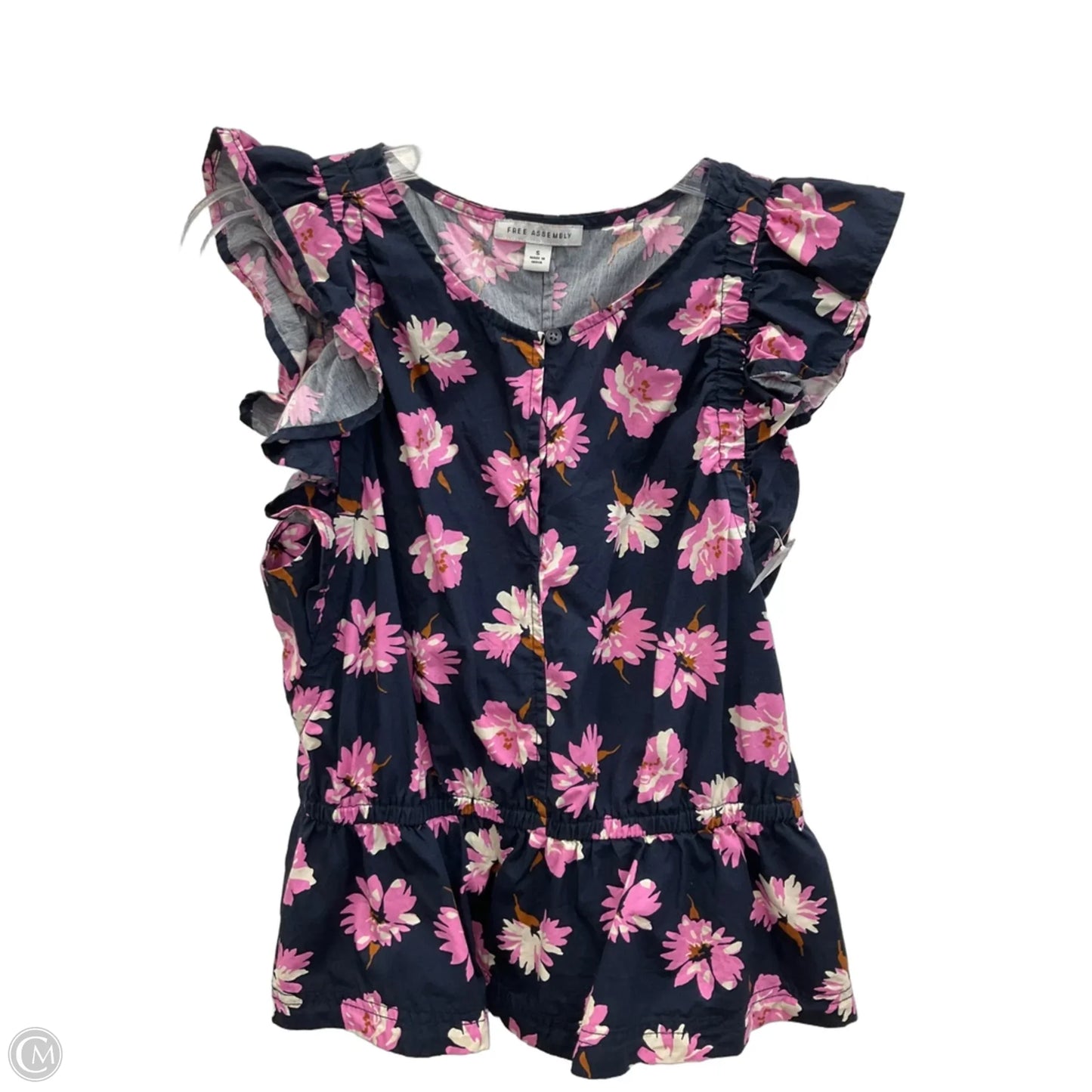 Top Sleeveless By Free Assembly In Navy, Size: S
