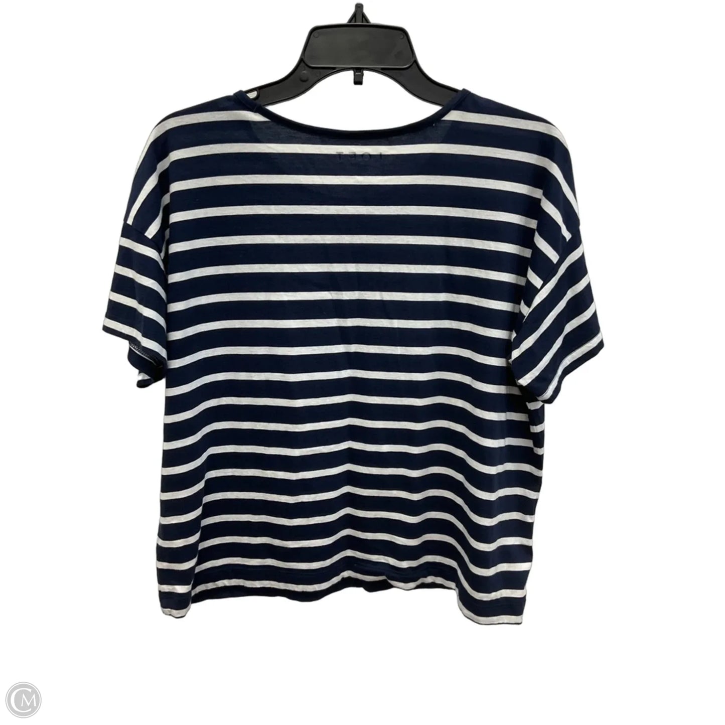 Top Short Sleeve By Loft In Striped Pattern, Size: M