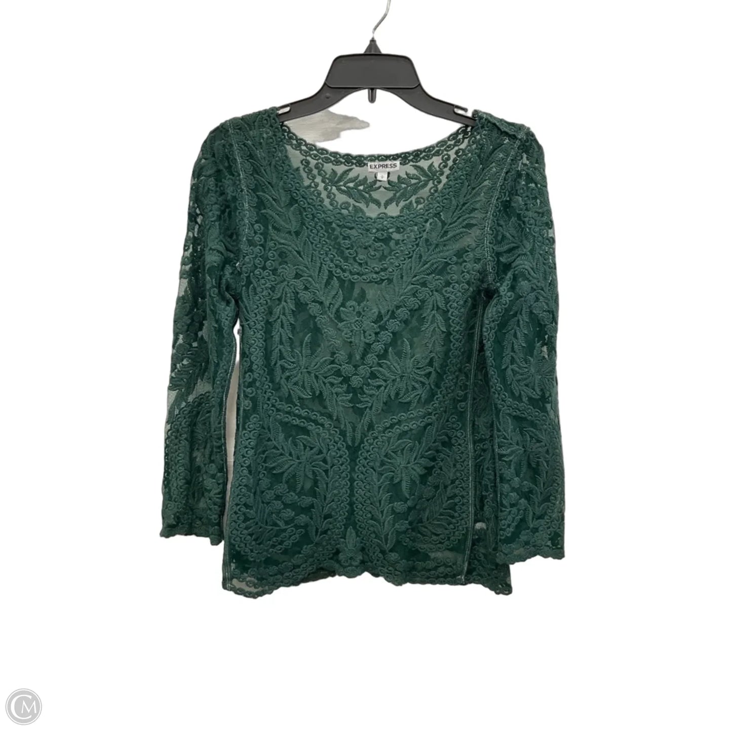Top Long Sleeve By Express In Green, Size: M