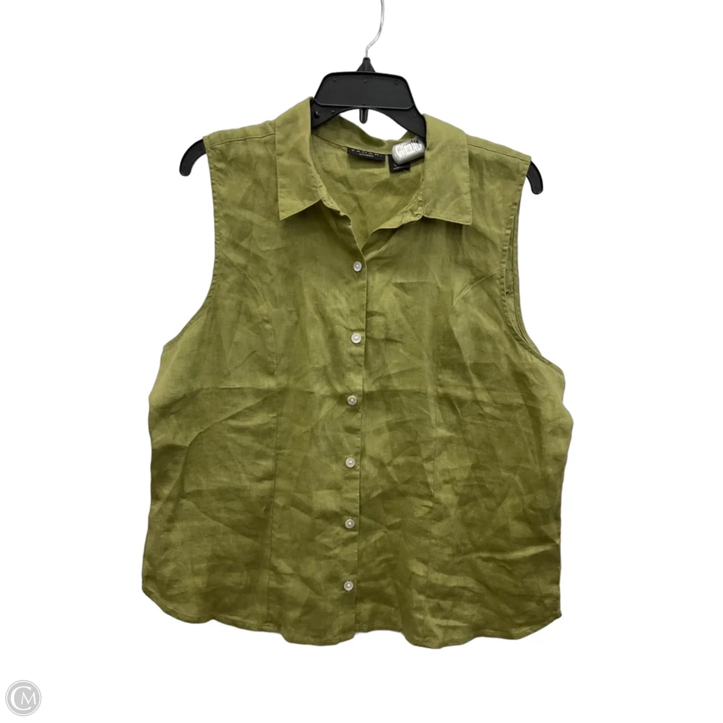 Top Sleeveless By Tahari In Green, Size: Xl