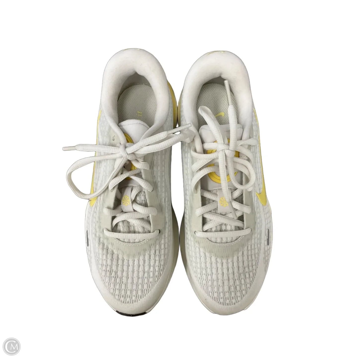 Shoes Athletic By Nike In White & Yellow, Size: 6