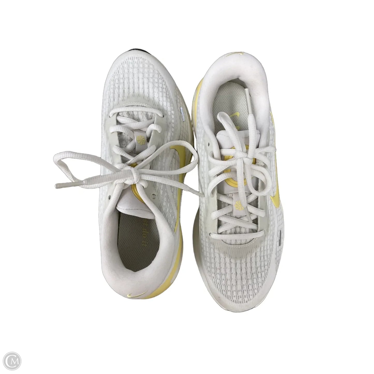 Shoes Athletic By Nike In White & Yellow, Size: 6