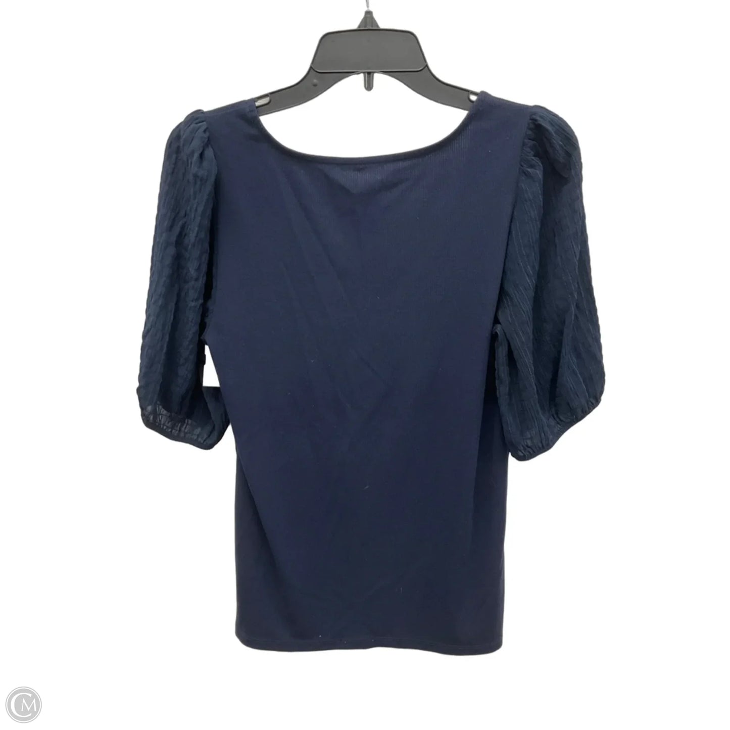 Top Short Sleeve By Loft In Navy, Size: L