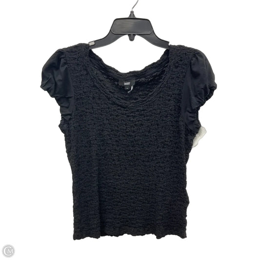 Top Short Sleeve By Dkny In Black, Size: M