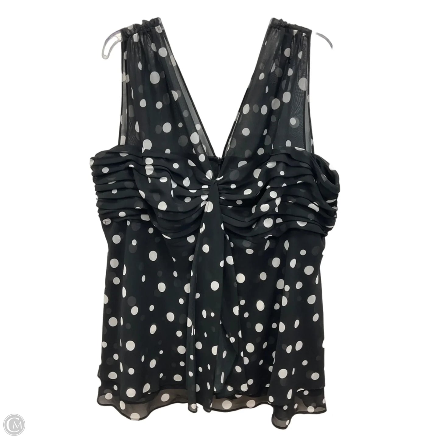 Top Sleeveless By R And M Richards In Polkadot Pattern, Size: 3x