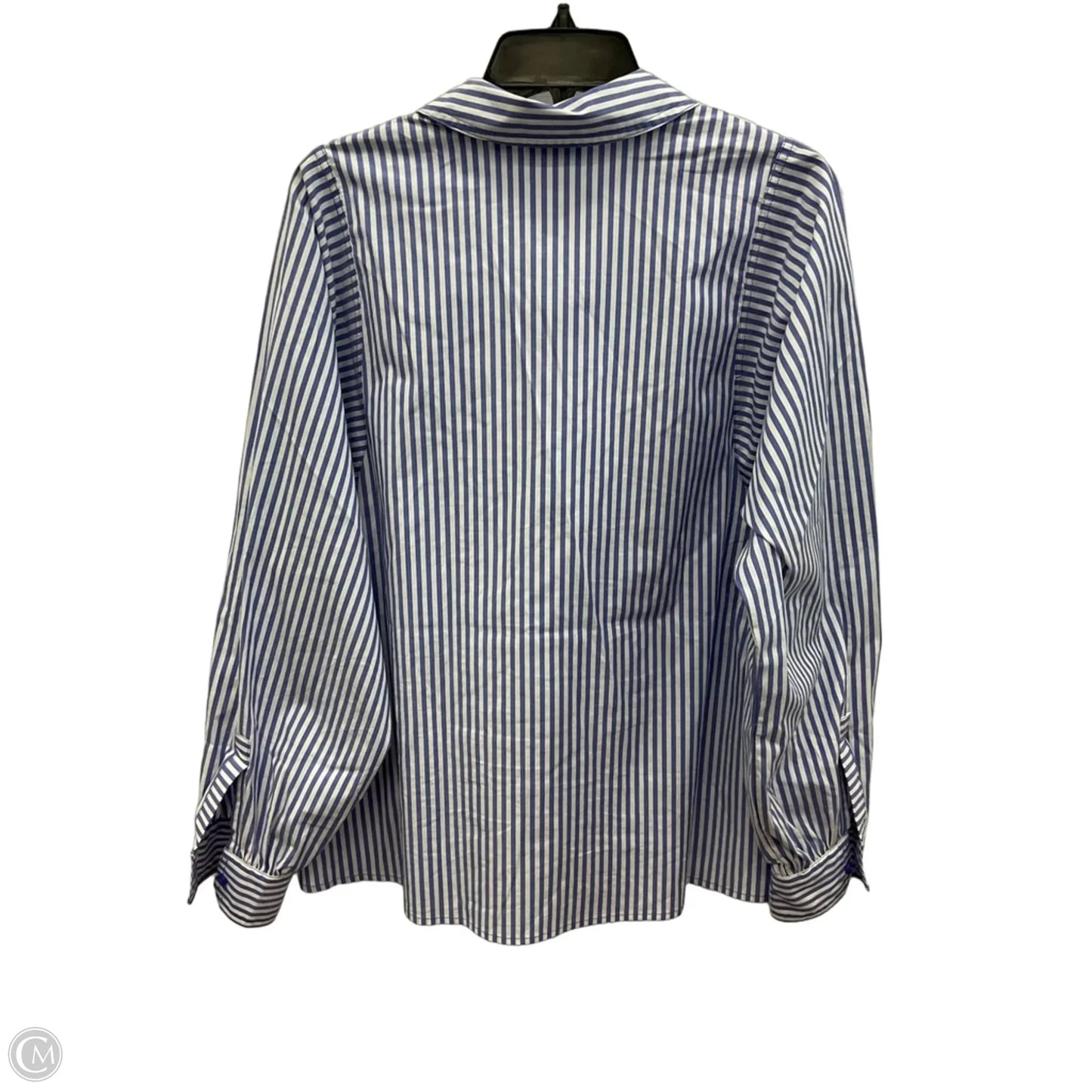 Blouse Long Sleeve By Joan Rivers In Striped Pattern, Size: M