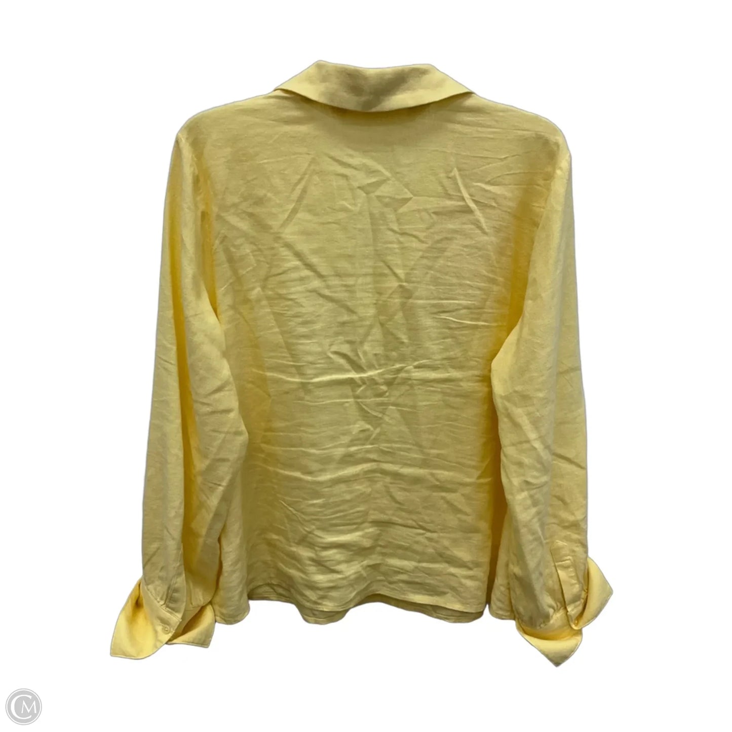 Top Long Sleeve By Peace Love World In Yellow, Size: M