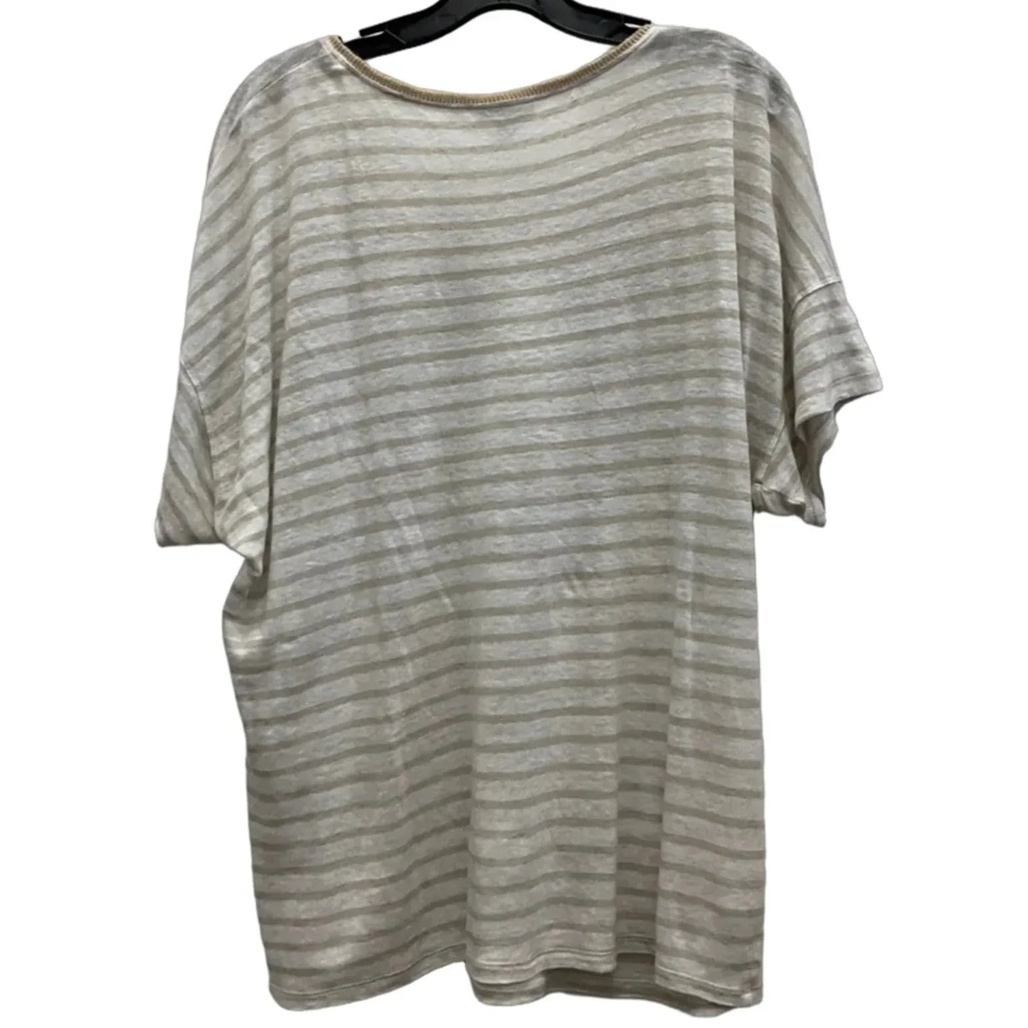 Top Short Sleeve By Chicos In Striped Pattern, Size: Xl