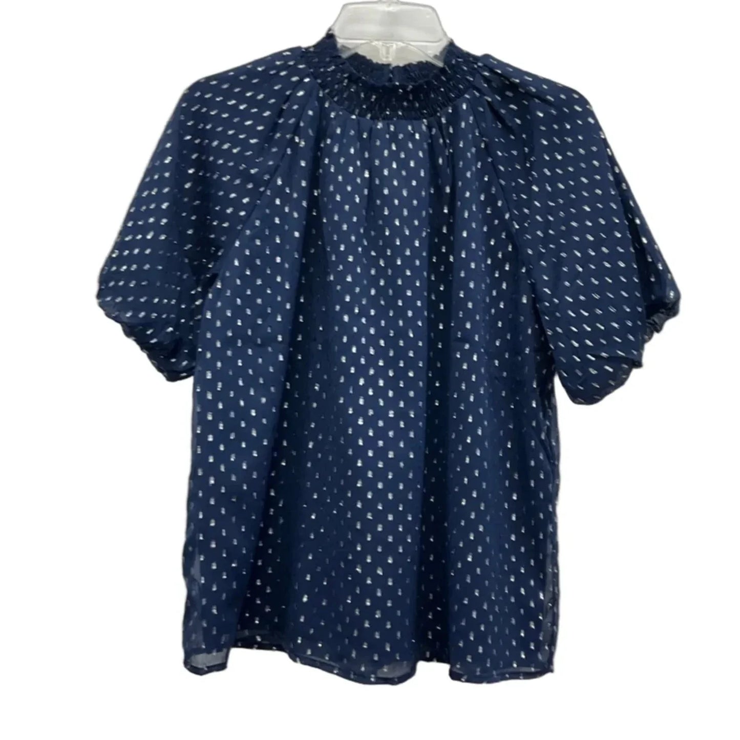 Top Short Sleeve By Loft In Navy, Size: S