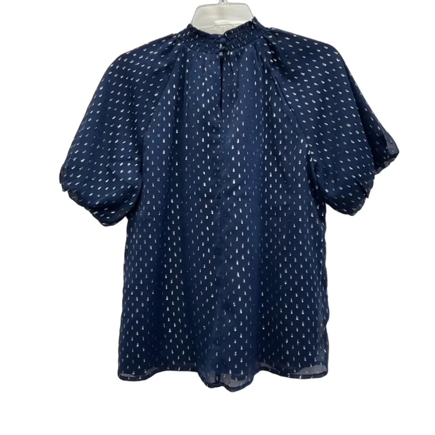 Top Short Sleeve By Loft In Navy, Size: S