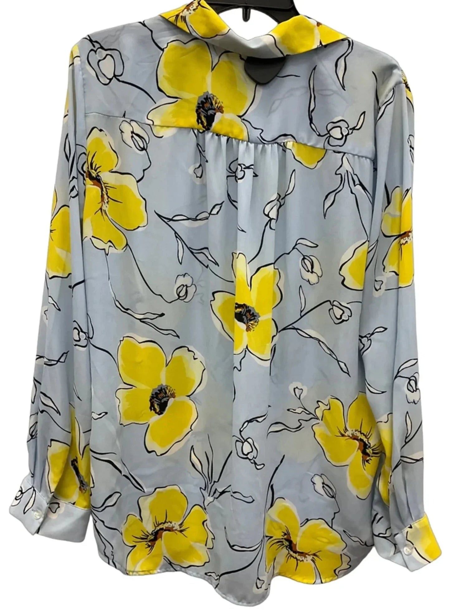 Blouse Long Sleeve By Ann Taylor In Blue, Size: L