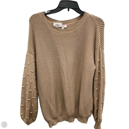 Top Long Sleeve By Andree By Unit In Brown, Size: S