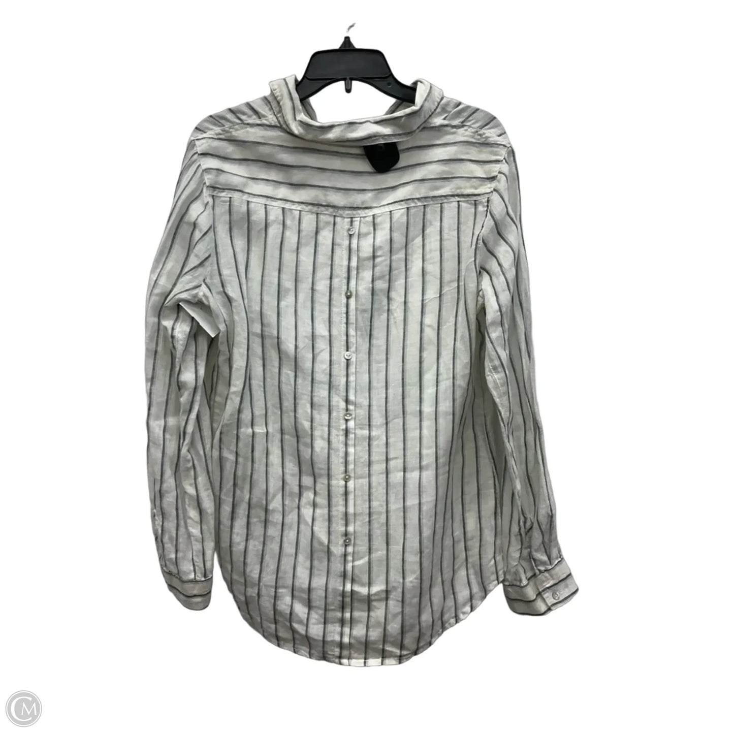 Blouse Long Sleeve By Sigrid Olsen In Striped Pattern, Size: L