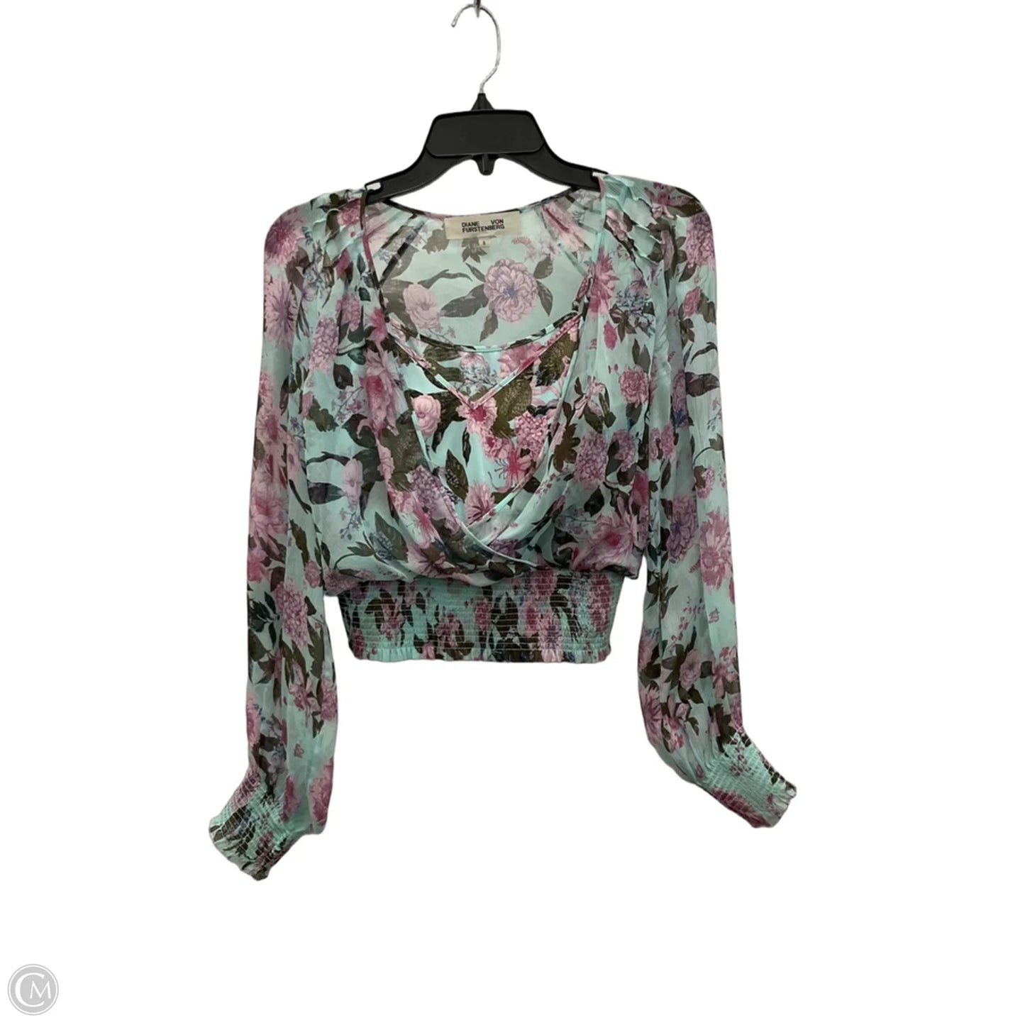 Top Long Sleeve Designer By Diane Von Furstenberg In Floral Print, Size: S