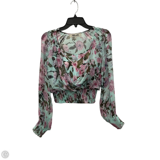 Top Long Sleeve Designer By Diane Von Furstenberg In Floral Print, Size: S