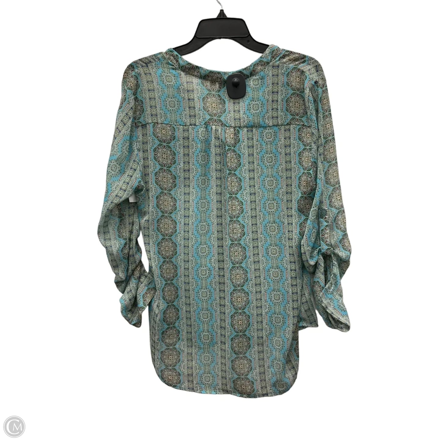 Blouse Long Sleeve By Kut In Teal, Size: L